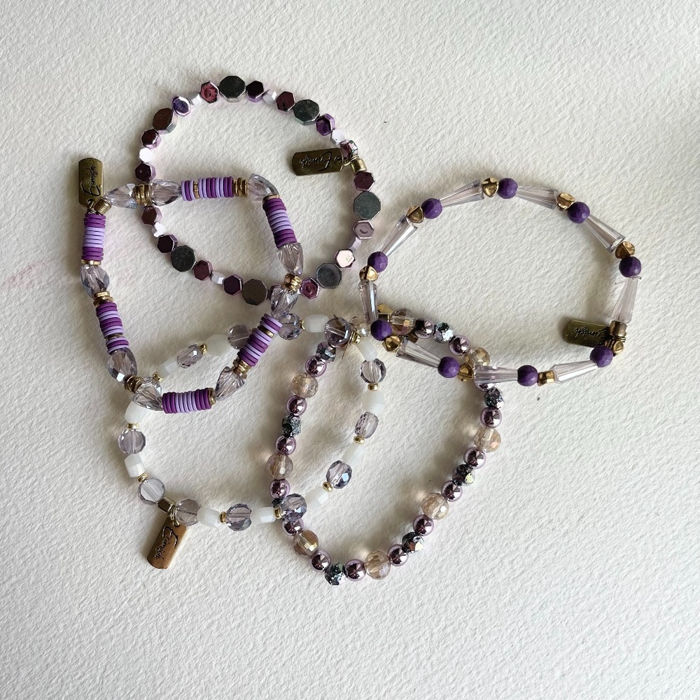 Erimish “Fruitcake” 5 Stack - EXTENDED SIZE FITS TO 8 “ wrist size black & white